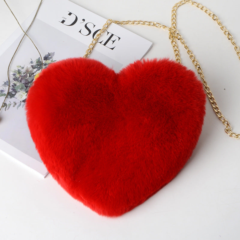 Faux Fur Heart Bag ( Multiple colors)
