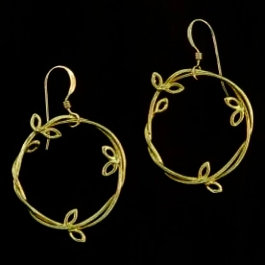 Gold Vine Leaf Earrings