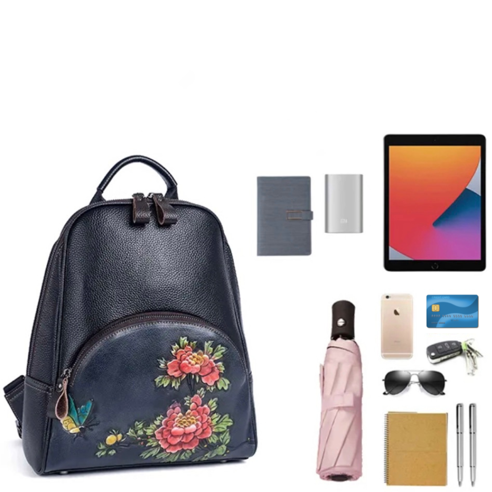 butterfly backpack leather Butterfly Dahlia Genuine Leather Backpack
