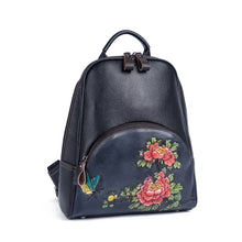 Load image into Gallery viewer, Butterfly Dahlia Genuine Leather Backpack