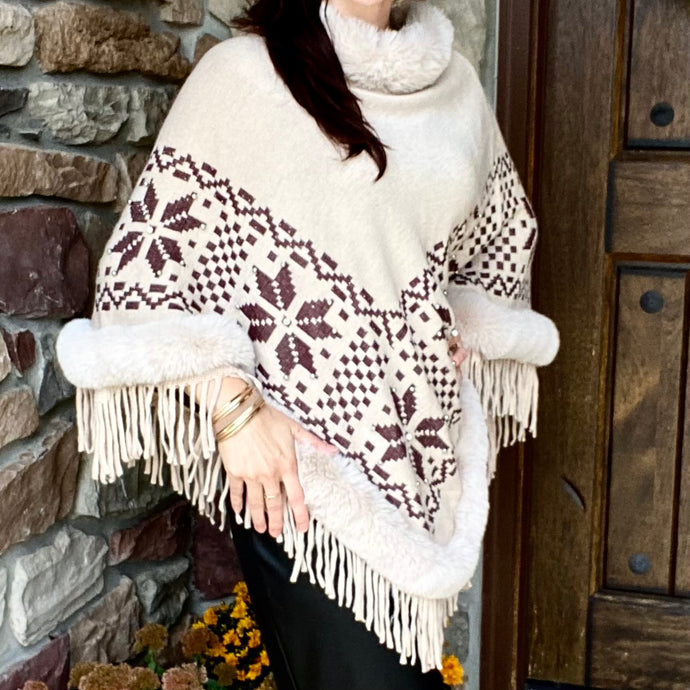 Faux Fur Poncho