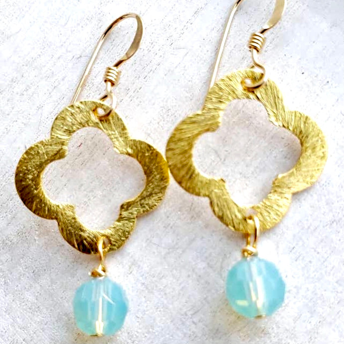 Gold Morrocan Earrings - Pacific Opal