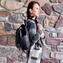 Load image into Gallery viewer, Marianna Black Genuine Leather Backpack